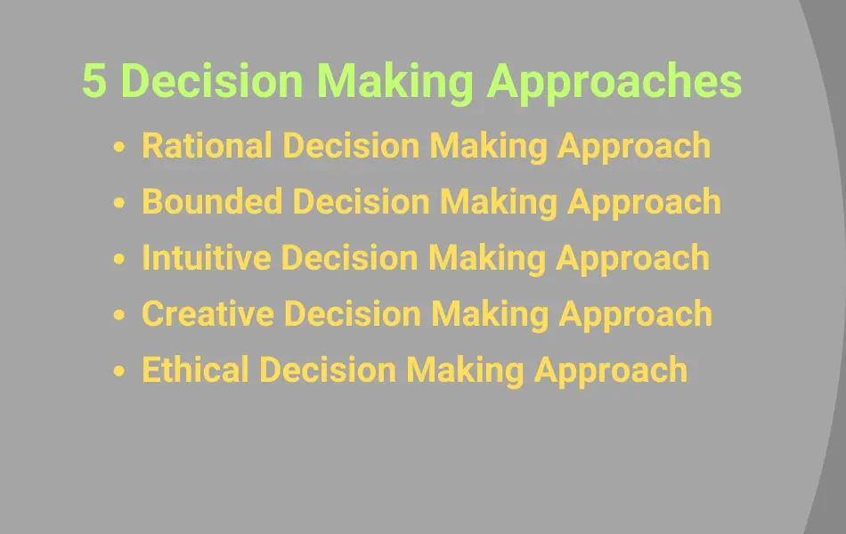 decision making approaches